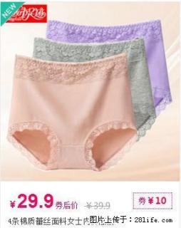 4条棉质蕾丝面料女士内裤高腰 - 桂林28生活网 www.28life.com