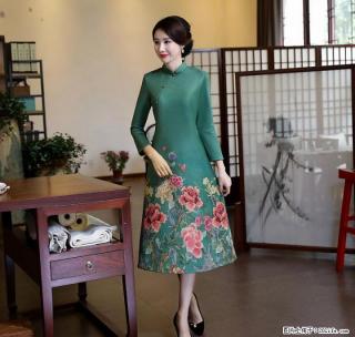 鹿皮绒旗袍裙2017秋冬新款改良修身 - 桂林28生活网 www.28life.com