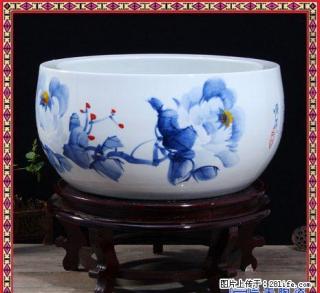 景德镇陶瓷风水纳财养鱼缸花盆水仙睡碗莲水培瓷缸聚宝盆 - 桂林28生活网 www.28life.com
