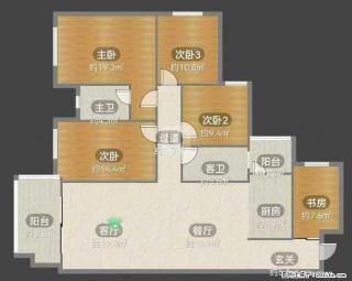 【彰泰峰誉】电梯好楼层，户型：5房2厅2卫双阳台，面积：建面130.25平，额外赠送26平，毛坯房 - 桂林28生活网 www.28life.com