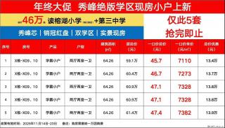 【兴进·江山樾】现房上新，仅此5套房源，绝版小户，门槛级学霸房，总价46万起，抢完即止
