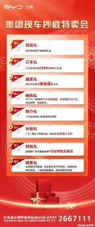 比亚迪集团现车抄底特卖会来袭，八大好礼轮番享，福利直接拉满，18台特批现车，补贴至高4.8万