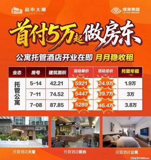 【盈泰大厦】托管酒店即将上线，5万首付买公寓，抢占春节档旅游潮！